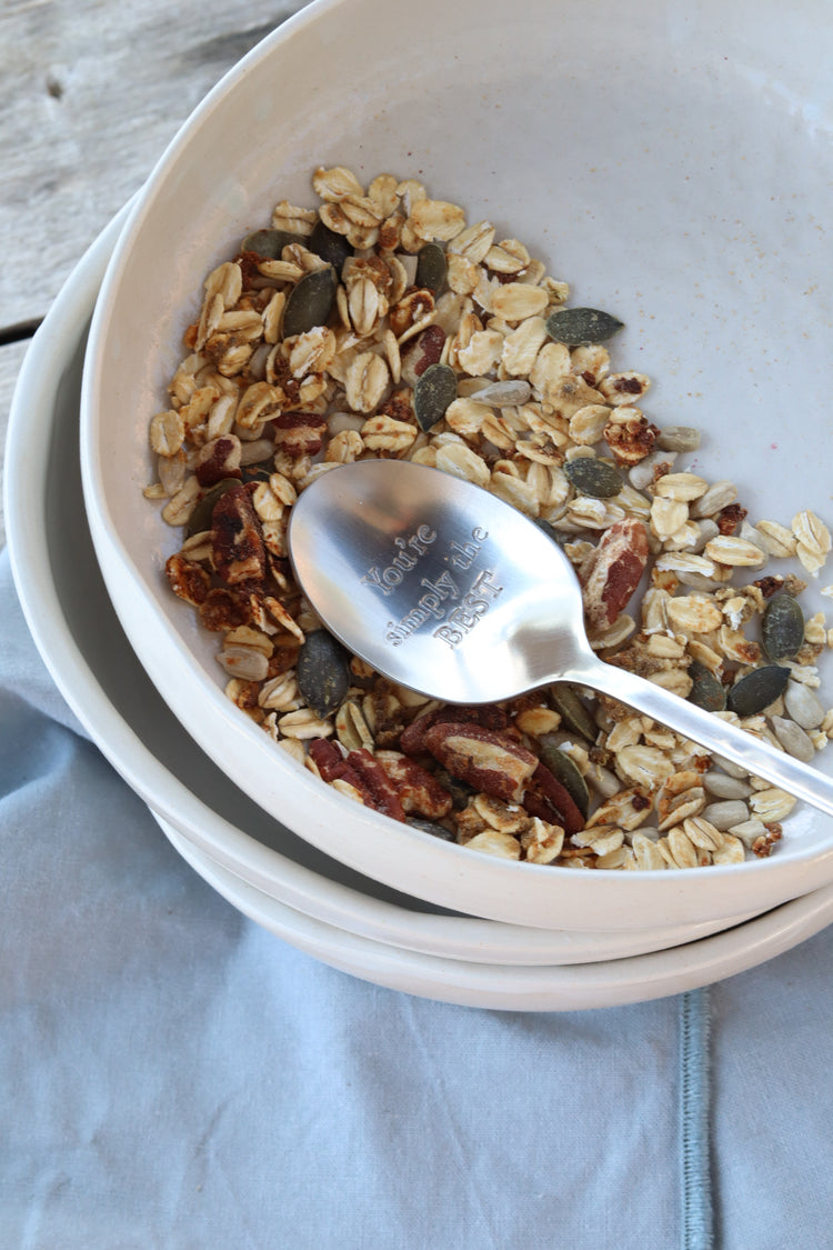 Granola with a spoon